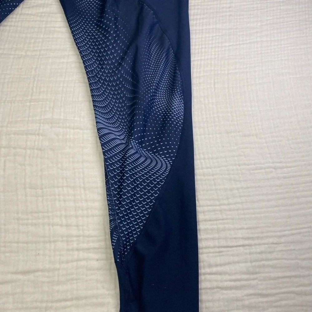 Nike Dri Fit Blue White Geometric‎ Wave Full Length Leggings Womens 1X